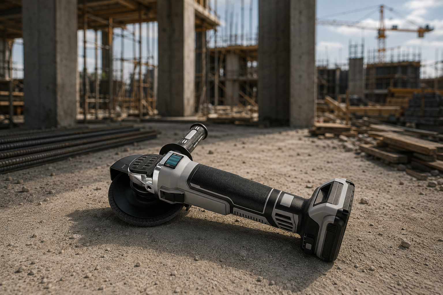 Tag BLE solaire EOS Flex InVirtus fixé sur une meuleuse électroportative